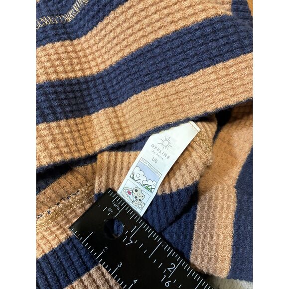 Aerie Offline Waffle Knit Slouchy Top Women's Large Stripes Layers Oversized - Picture 3 of 7